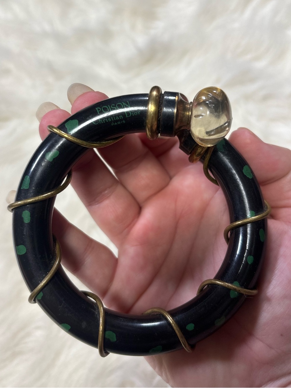 Christian Dior Elizabeth Taylor Vintage Black & Green Bangle Perfume Bottle